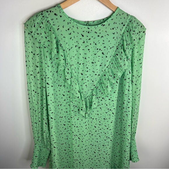 LITTLE MOON Green Ruffle Patterned Dress - Picture 9 of 10